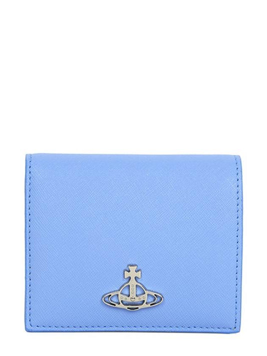 ORB Logo Saffiano Half Wallet Blue - VIVIENNE WESTWOOD - BALAAN 2