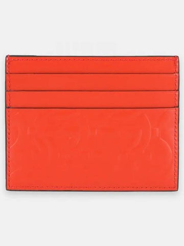 Ferragamo Gancini logo pattern card wallet red 660904 003 1063024 - SALVATORE FERRAGAMO - BALAAN 1