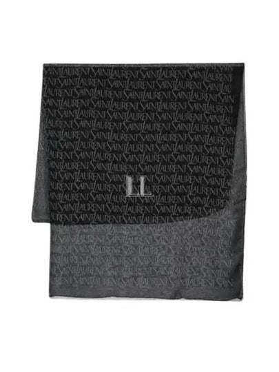 Logo Square Large Scarf Black - SAINT LAURENT - BALAAN 2