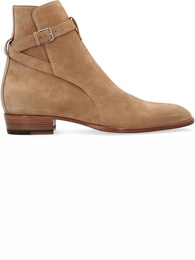 Men's Jodhpur Suede Ankle Boots Tobacco Beige - SAINT LAURENT - BALAAN 3