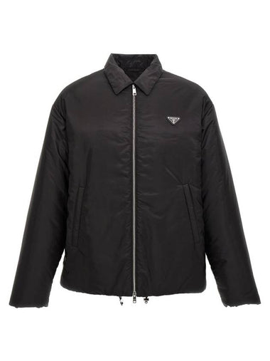 Re-Nylon Zip-Up Padding Black - PRADA - BALAAN 1