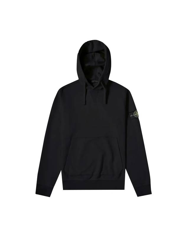 Men's Wappen Patch Cotton Hoodie Black - STONE ISLAND - BALAAN 1