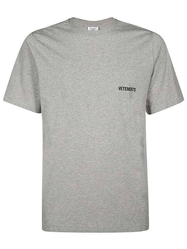 Mini Logo Printing Short Sleeve T-Shirt Grey - VETEMENTS - BALAAN 1