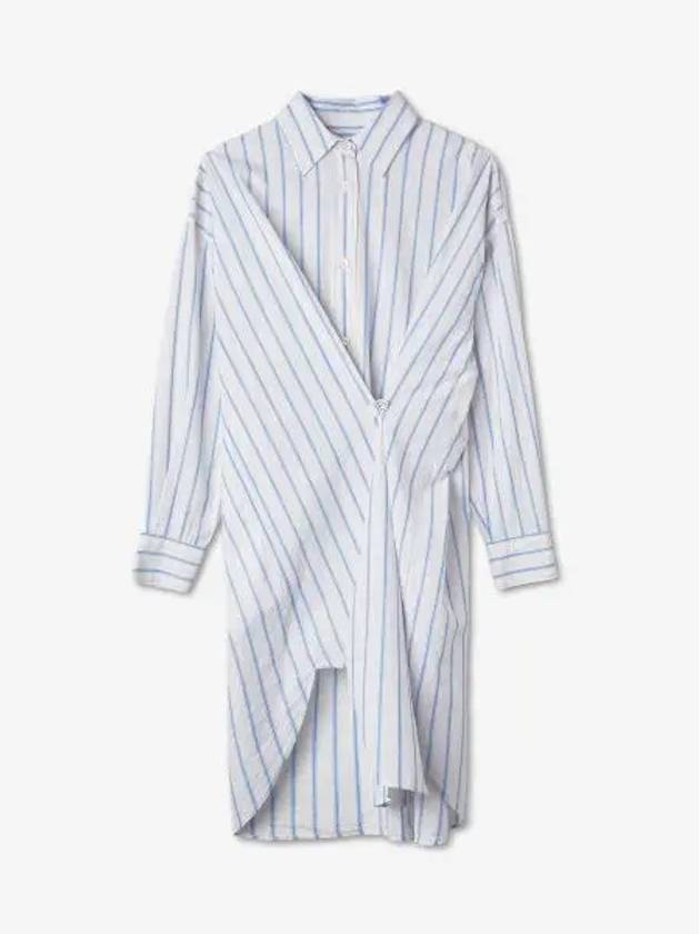 Seen Striped Cotton Shirt Midi Dress Blue Ecru - ISABEL MARANT - BALAAN 2