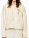 Crystal Heart Logo Hoodie Beige - AMI - BALAAN 2