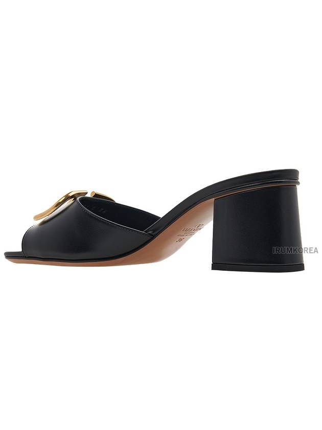 VLTN Logo Signature Square Open Toe Sandals Black - VALENTINO - BALAAN 4