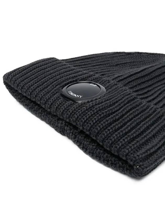 Lens Wappen Wool Beanie Dark Grey - CP COMPANY - BALAAN 3