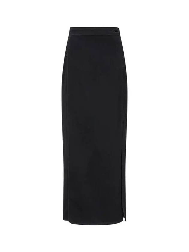 Women Maxi Slit Denim Skirt Black - EMPORIO ARMANI - BALAAN 1