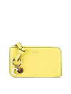 Alphabet Half Zipper Leather Card Wallet Yellow - CHLOE - BALAAN 1