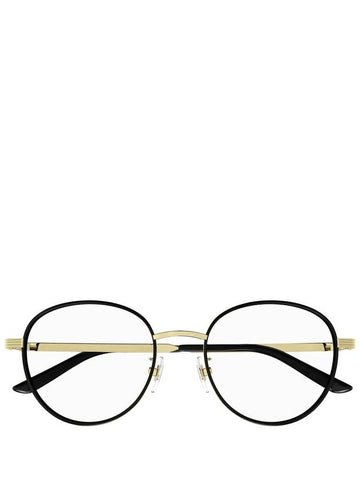 Eyewear Round Metal Eyeglasses Black Gold - GUCCI - BALAAN 1