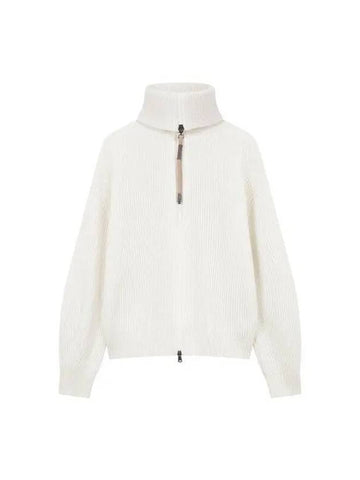 Women s Monili Fuller Knit Zip up Cardigan Ivory 271480 - BRUNELLO CUCINELLI - BALAAN 1