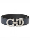 Reversible Gancini Leather Belt Black - SALVATORE FERRAGAMO - BALAAN 2