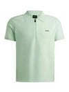 Jayno Zipper Neck PK Shirt Open Green - HUGO BOSS - BALAAN 2