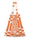 Tote bag grid orange - PLEATSMAMA - BALAAN 5