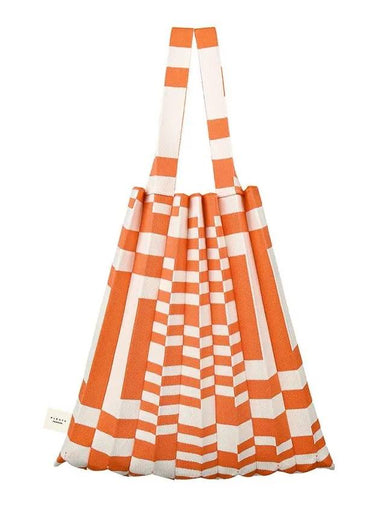 Tote bag grid orange - PLEATSMAMA - BALAAN 1