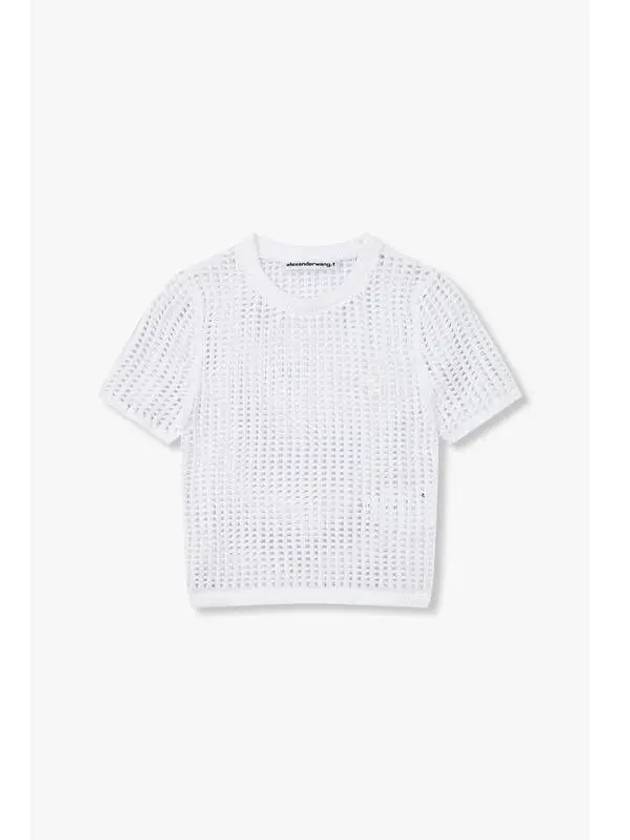 Short sleeve waffle knit top white - ALEXANDER WANG - BALAAN 1