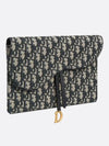 Saddle Pouch Blue  Oblique Jacquard - DIOR - BALAAN 3