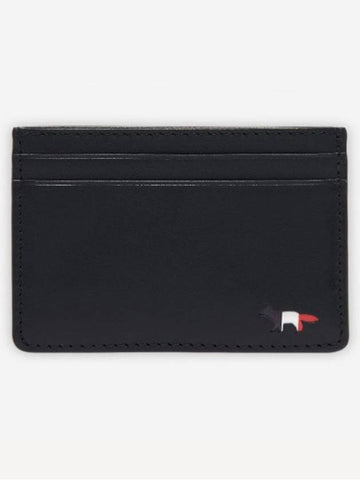 [MAISON KITSUNE] TRICOLOR FOX CARD HOLDER - BLACK - MAISON KITSUNE - BALAAN 1