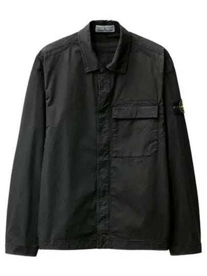 Supima Regular Fit Long Sleeve Shirt Black - STONE ISLAND - BALAAN 2