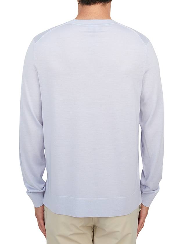 Crew Neck Wool Knit Top Blue - THEORY - BALAAN 4