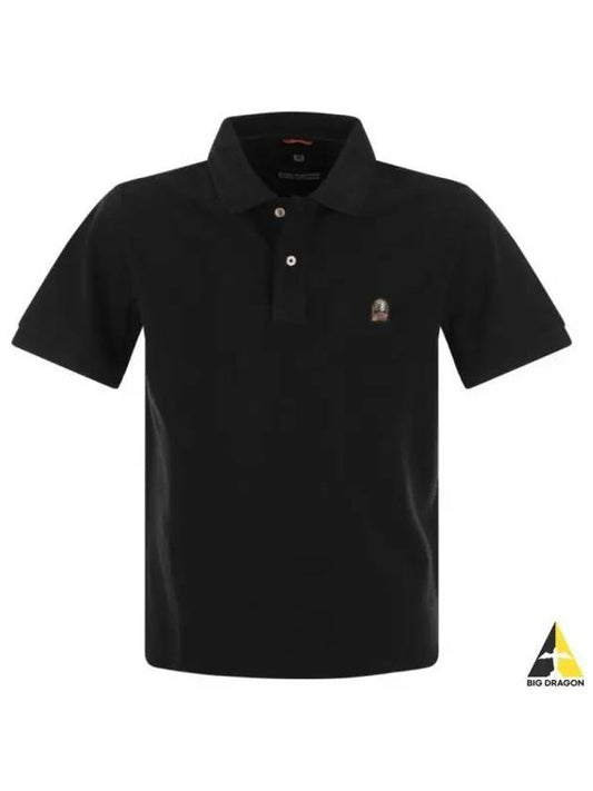 Logo Patch Cotton Short Sleeve Polo Shirt Black - PARAJUMPERS - BALAAN 2