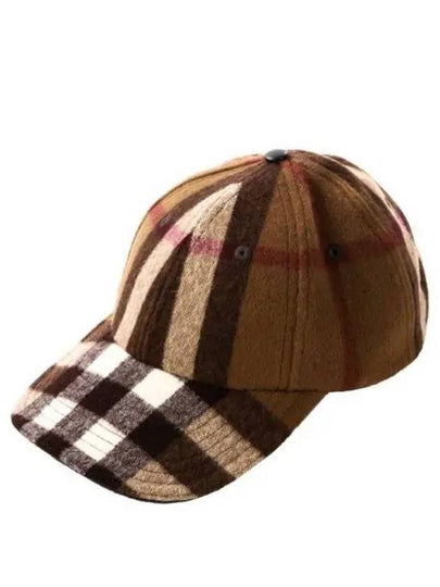 House Check Wool Ball Cap Brown - BURBERRY - BALAAN 2