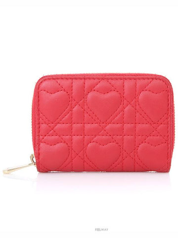 Lady Heart Quilted Card Wallet Half S0985ONHG - DIOR - BALAAN 1