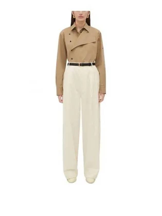 Light Cotton Twill Tapered Straight Pants Frosting - BOTTEGA VENETA - BALAAN 2