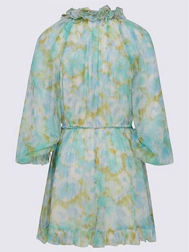 High Tide Ikat Floral Flutter Jumpsuit Aqua - ZIMMERMANN - BALAAN 3