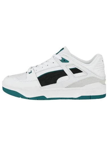 Slipstream Suede Low Top Sneakers White Green - PUMA - BALAAN 1