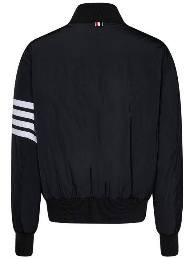 Poly Twill 4-Bar Oversized Knit Down Bomber Jacket Charcoal - THOM BROWNE - BALAAN 3