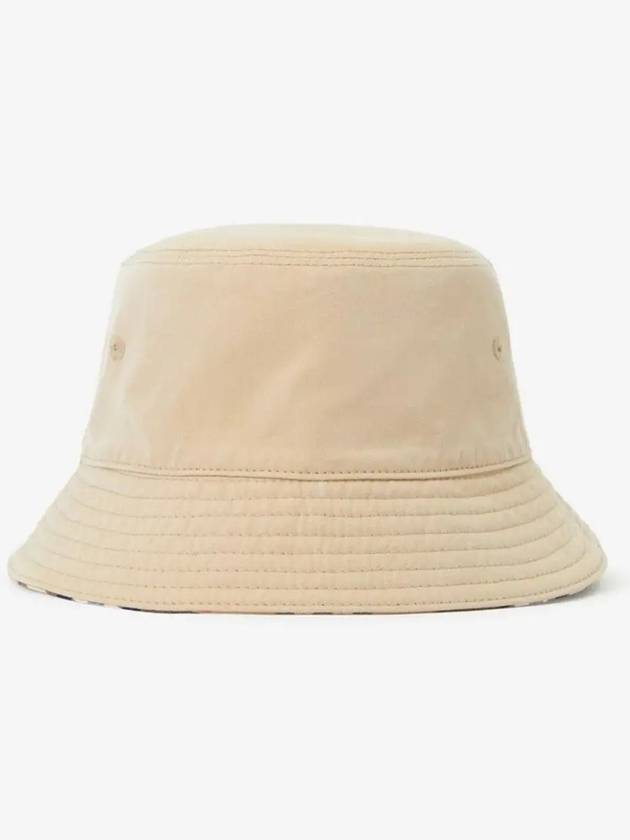 Kids Check Reversible Bucket Hat Beige - BURBERRY - BALAAN 4