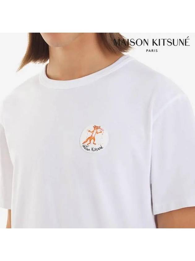 Flower Fox Patch Classic Short Sleeve T-Shirt White - MAISON KITSUNE - BALAAN 7