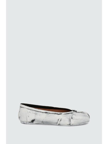 Tabi Leather Ballerina Flat Shoes White - MAISON MARGIELA - BALAAN 1