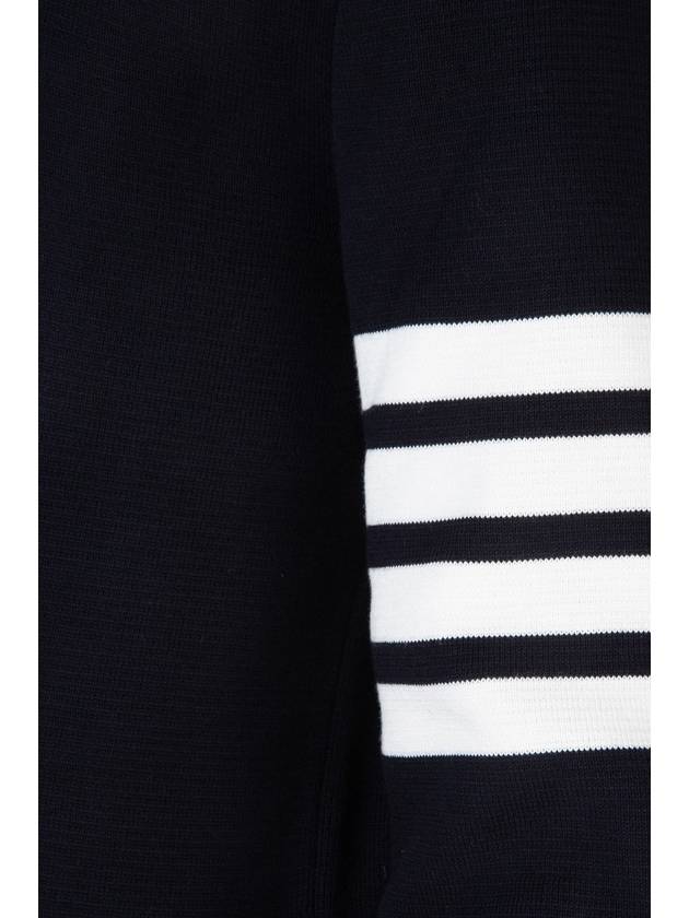 4 Bar Armband Milano Stitch Knit Top Navy - THOM BROWNE - BALAAN 6