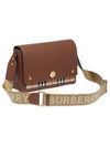 Leather and Vintage Check Note Crossbody Bag Tan - BURBERRY - BALAAN 2