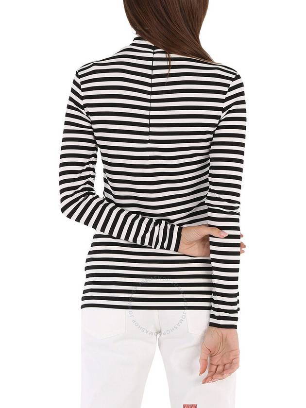 Striped Stretch Jersey Neck Polar Black White - BURBERRY - BALAAN 4