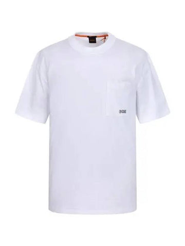 Embroidered logo pocket relaxed fit short sleeve t shirt 50509452 100 - BOSS - BALAAN 1