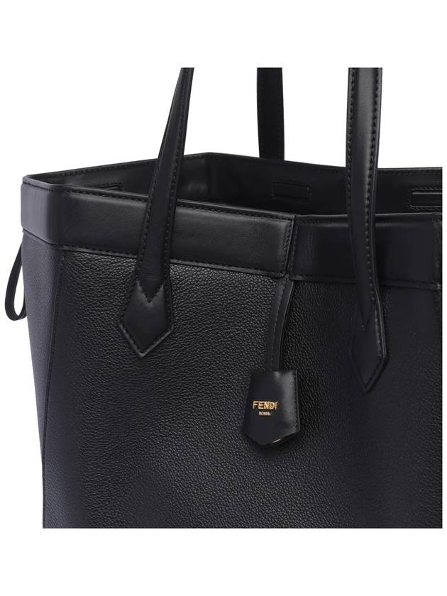 Origami Large Leather Tote Bag Black - FENDI - BALAAN 4