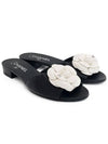 CC Logo Camellia Mule 38 Black White 3ET1654 - CHANEL - BALAAN 1