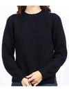 Adorno Raglan Wool Yarn Knit Top Navy - MAX MARA - BALAAN 3