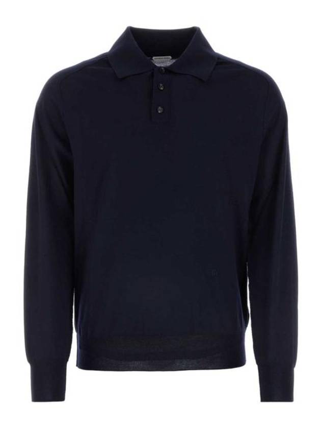 Long Sleeve Polo Knit Top Navy - BOTTEGA VENETA - BALAAN 2