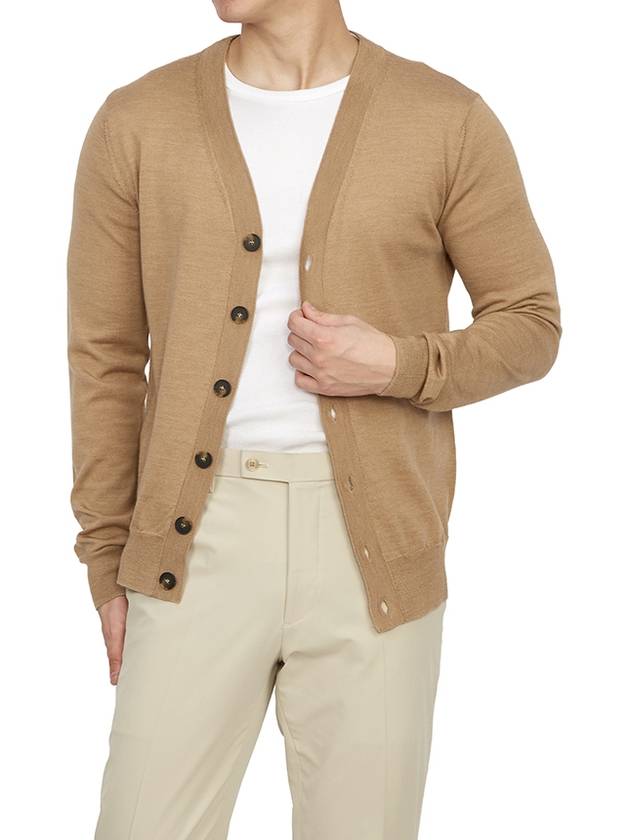 Samuel V-Neck Wool Cardigan Beige - A.P.C. - BALAAN 6