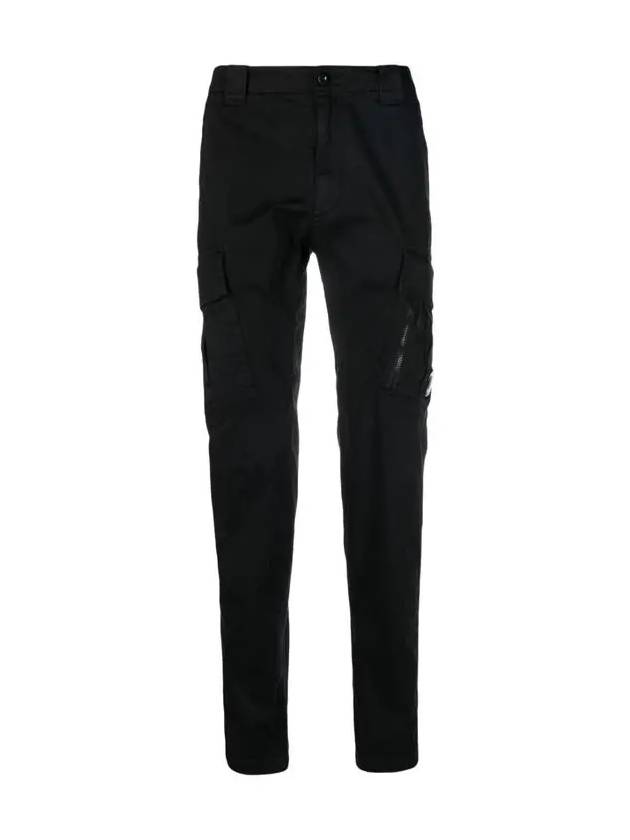 Satin Wappen Regular Fit Cargo Straight Pants Black - CP COMPANY - BALAAN 3