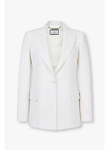 Women s Back Crystal Skull Shooting Blazer White - PHILIPP PLEIN - BALAAN 1