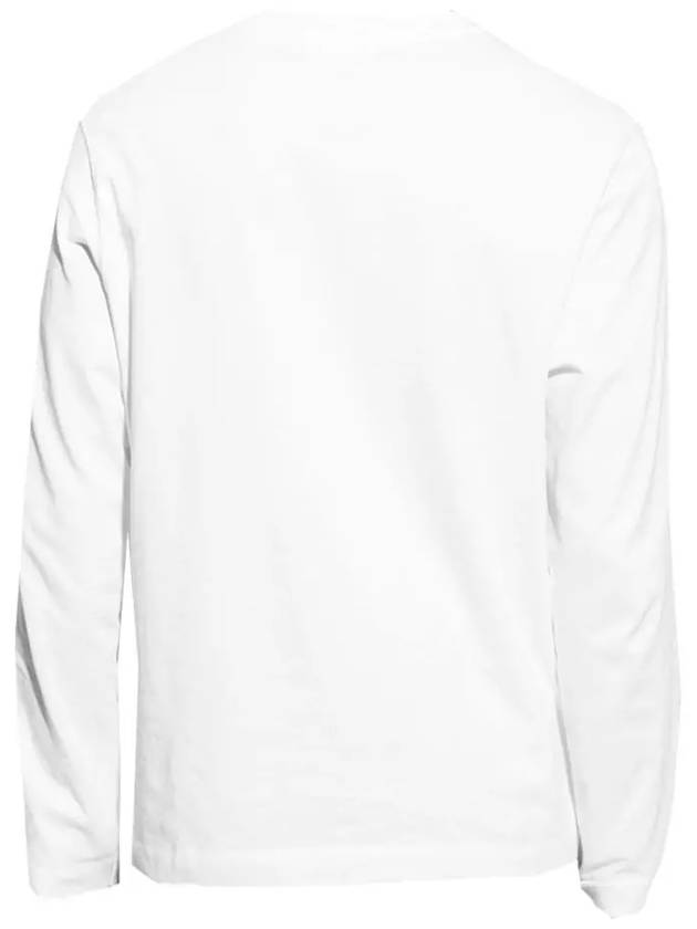 Small Heart Logo Long Sleeve T-Shirt White - AMI - BALAAN 4