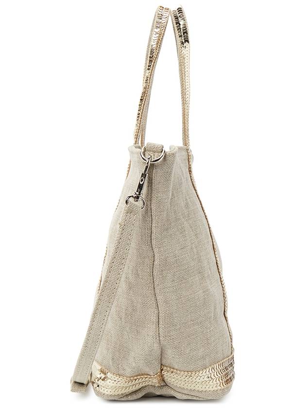 Women's Cabas Small Linen Tote Bag Sable - VANESSA BRUNO - BALAAN 4