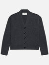 Wool Cashmere Cardigan Grey - AMI - BALAAN 3