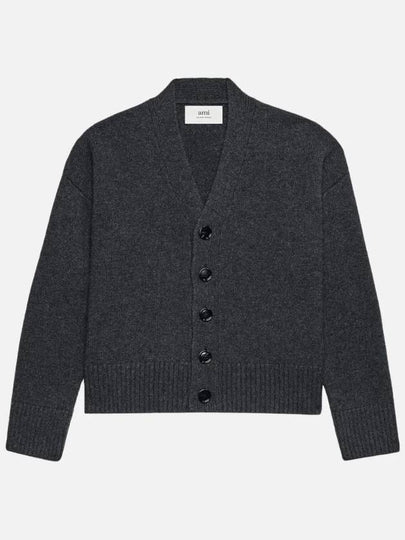 Wool Cashmere Cardigan Grey - AMI - BALAAN 2