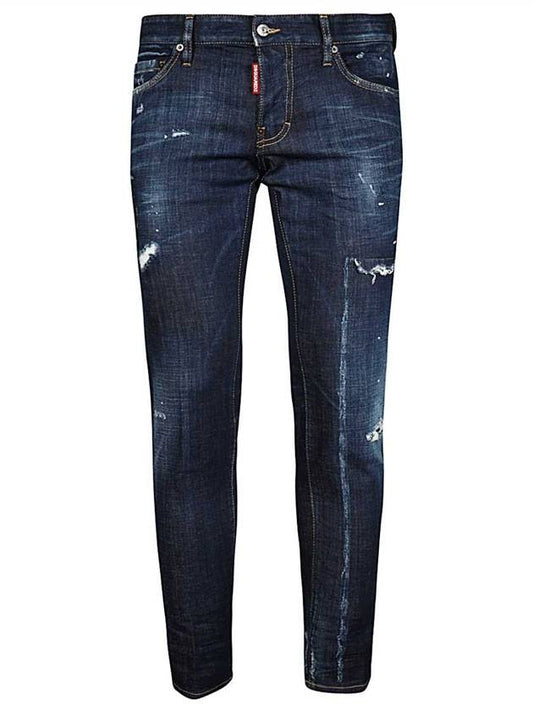 Men's Painted Destroyed Slim Jeans - DSQUARED2 - BALAAN.